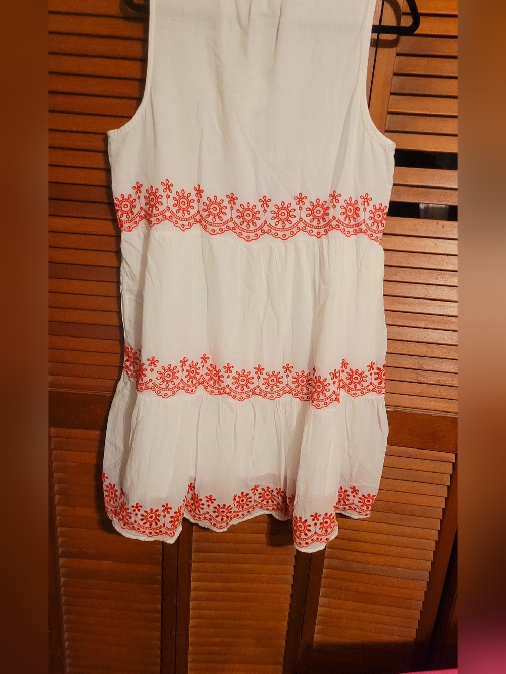 Crown & Ivy Cream Tassel Tie Peasant Tunic Dress Size Large - Picture 6 of 6
